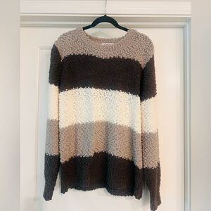 Cozy Striped Crew Neck Sweater